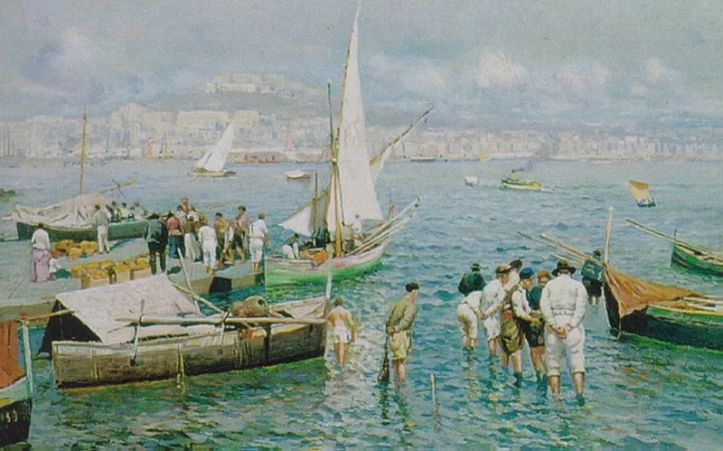 242-Una vista di Napoli dal mare